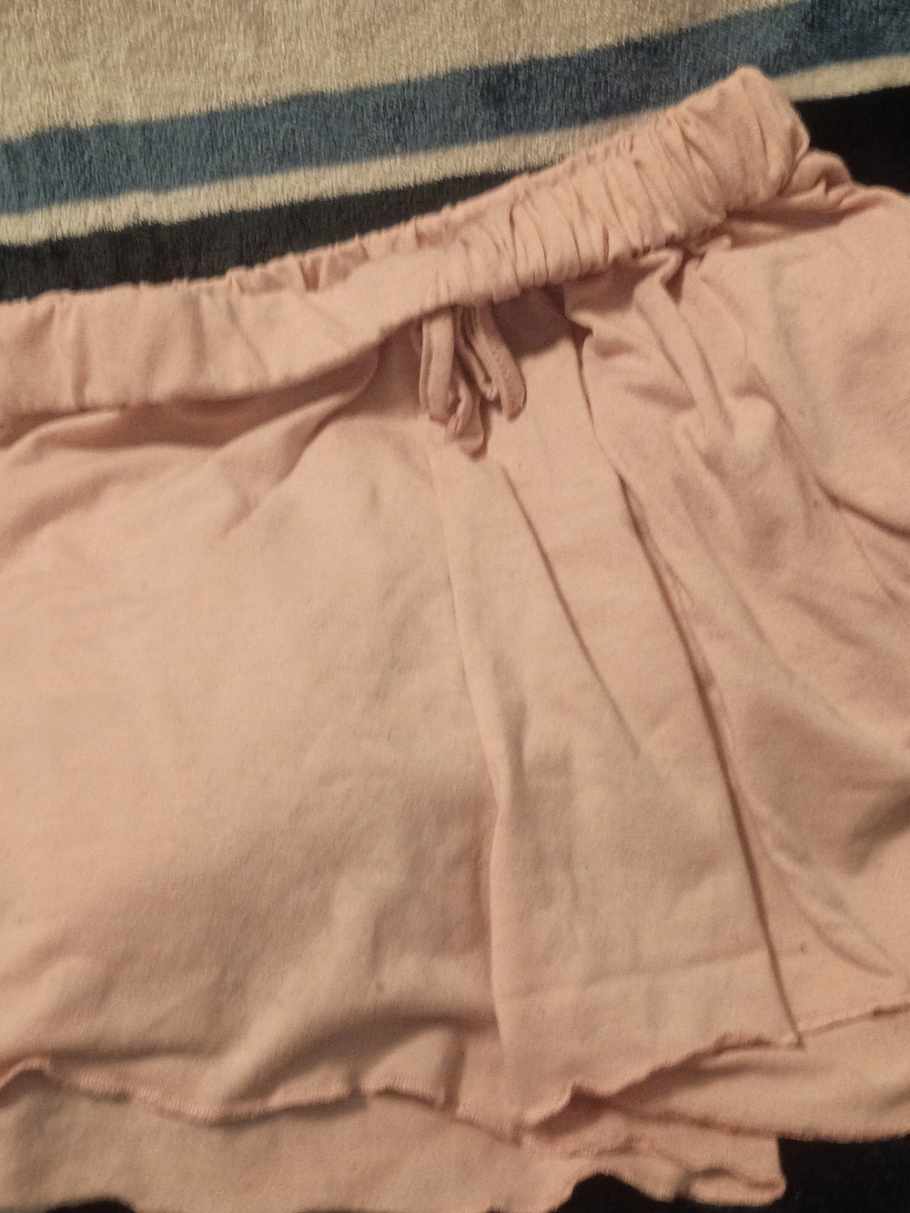 SHEIN Dusty Pink Ruffle Trim Shorts